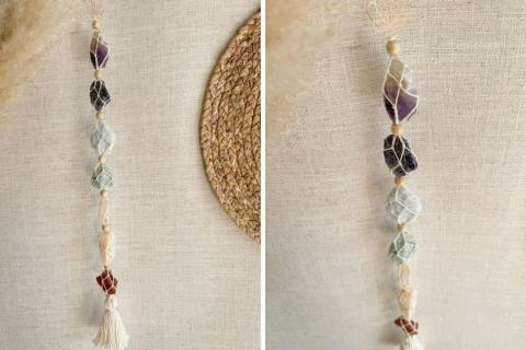 Maak je eigen chakra hanger met edelstenen © Macramagic