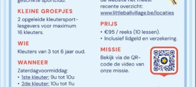 Sporttraject op maat van kleuters © www.littleballvillage.be